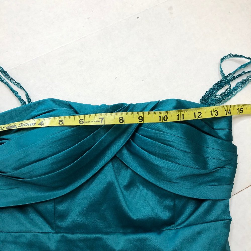 Bcbgeneration Teal Stretch Strapless Gown Maxi Bgk - image 7